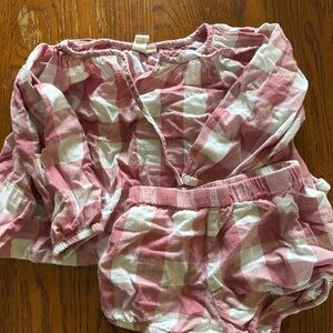 Pink and White Checkered Baby Set
